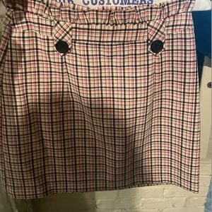 Topshop Pink and Black Plaid Miniskirt